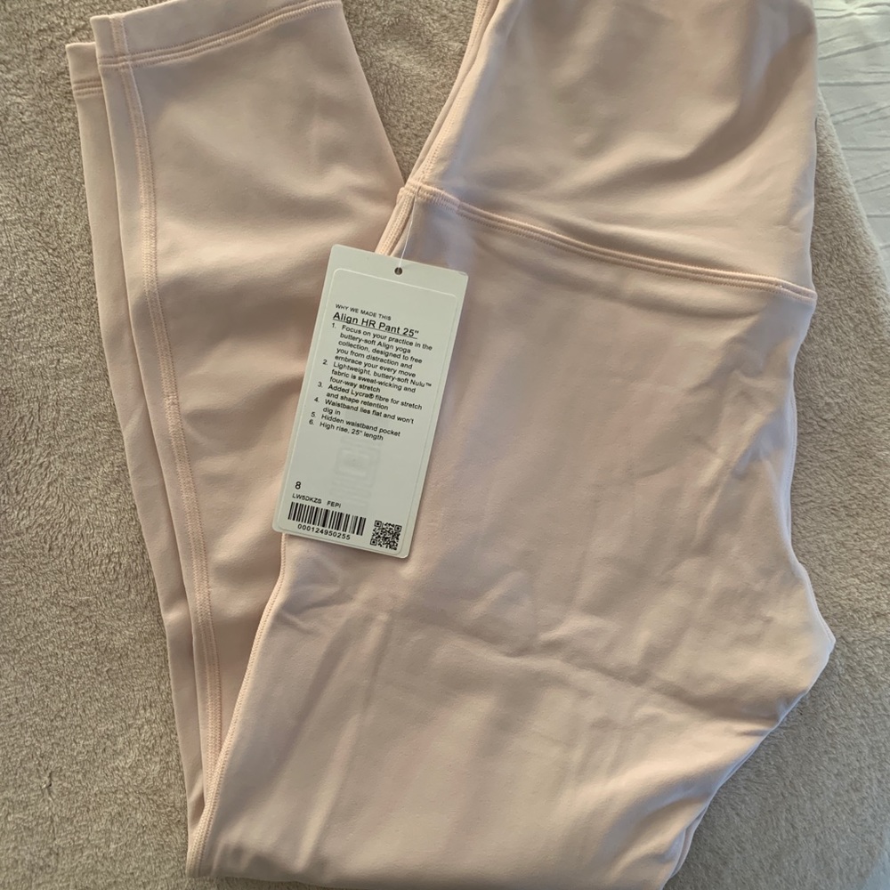 Lululemon HR align 25” NWT light pink
